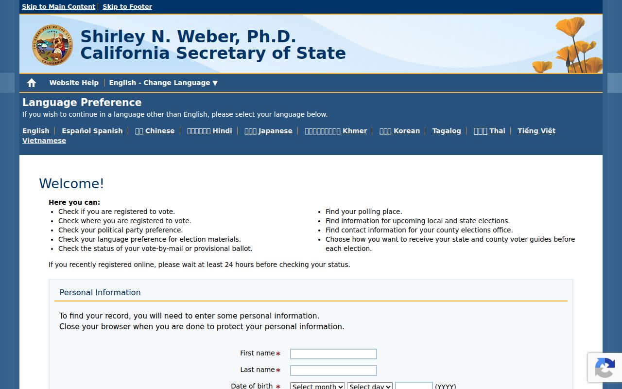 La Mesa residents directory California My Voter Status lookup