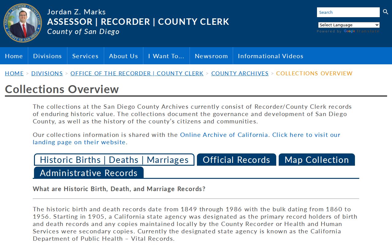 La Mesa previous residents San Diego County Archives collections